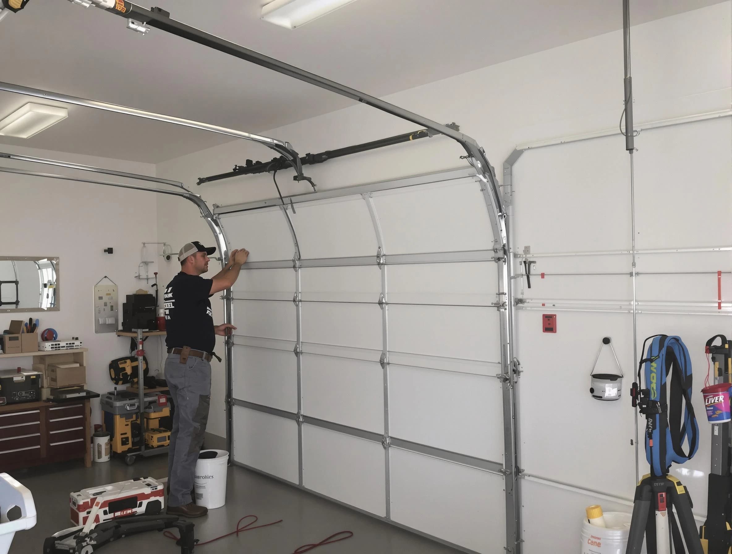 Webster Garage Door Repair team installing new garage door in Webster