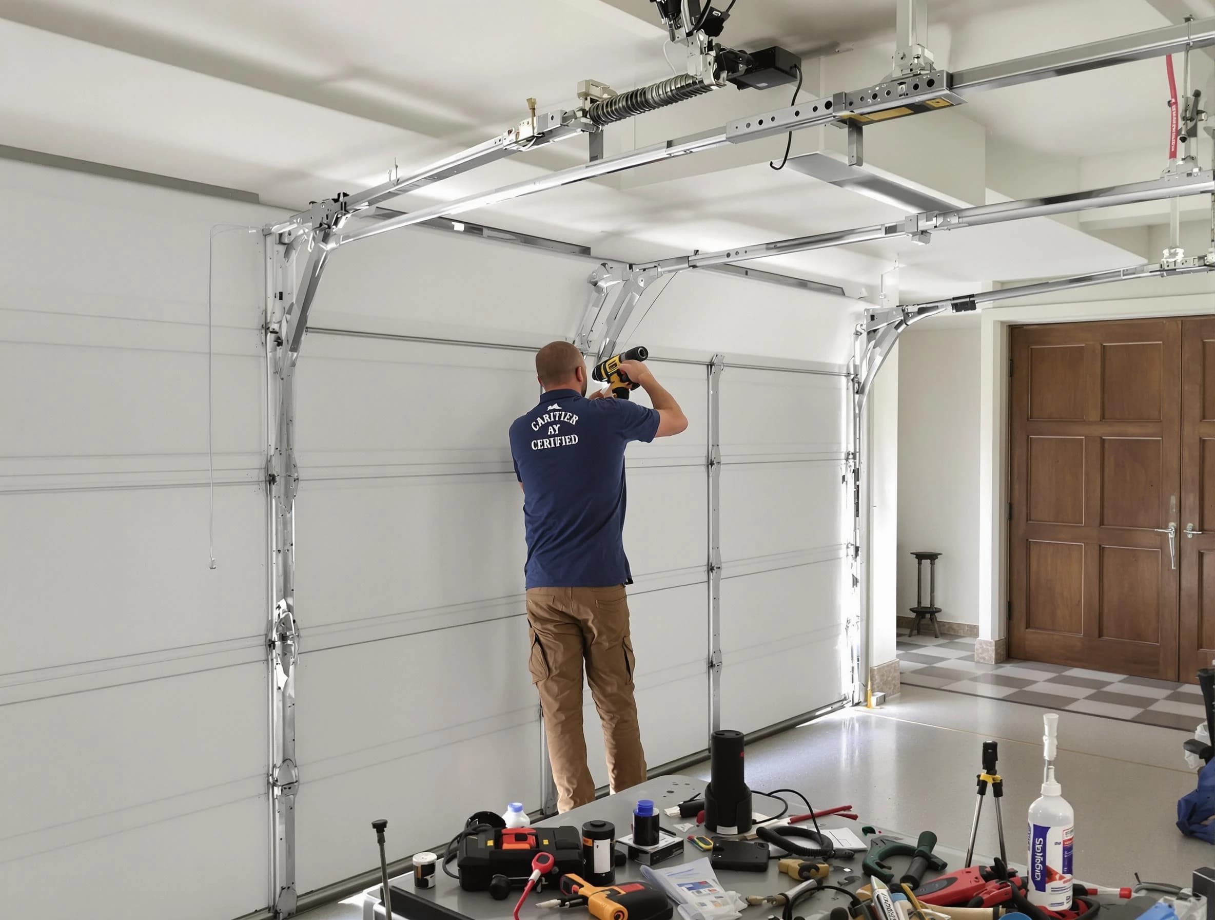 Webster Garage Door Repair certified technician performing precision garage door repair in Webster