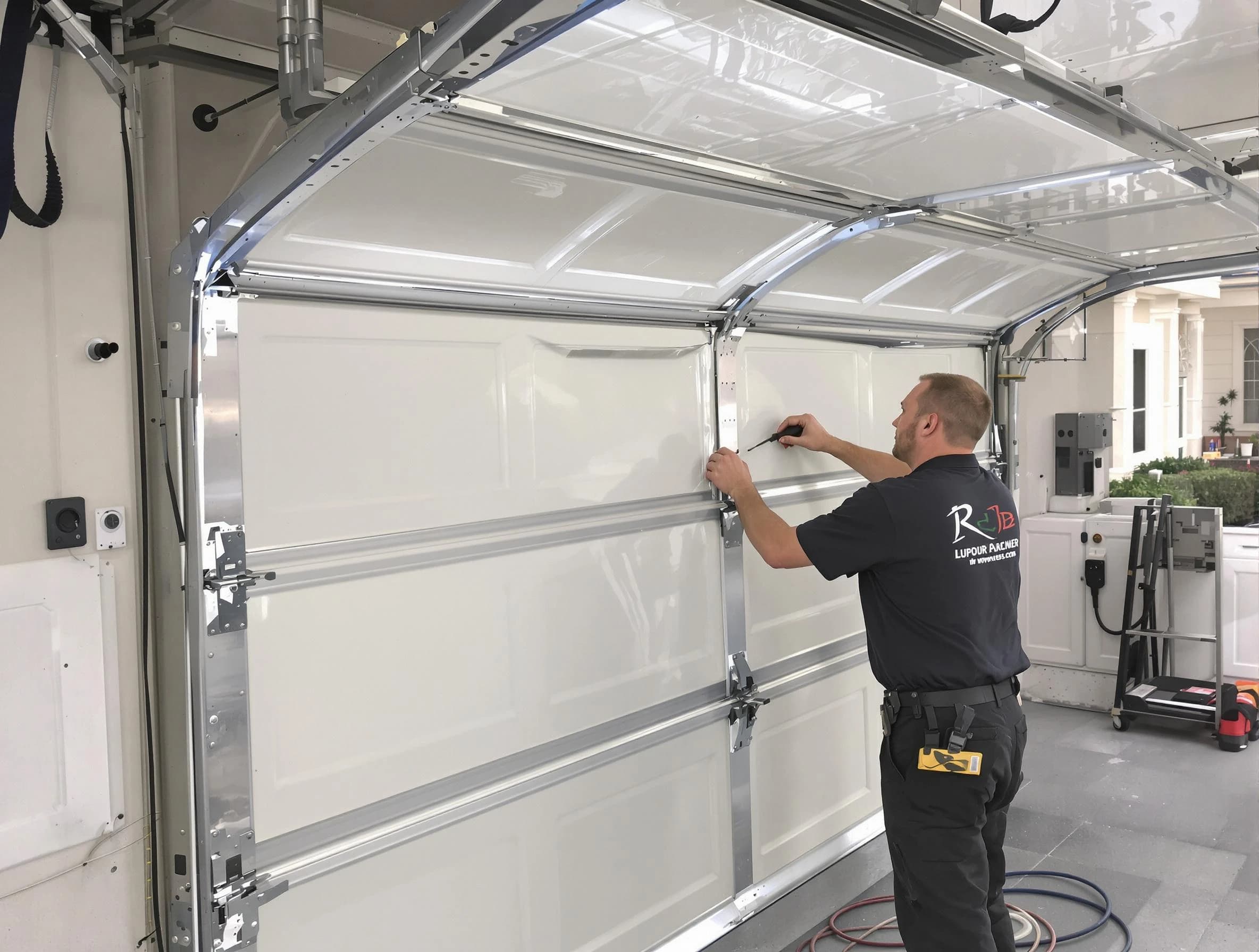 Webster Garage Door Repair professional performing panel repair in Webster