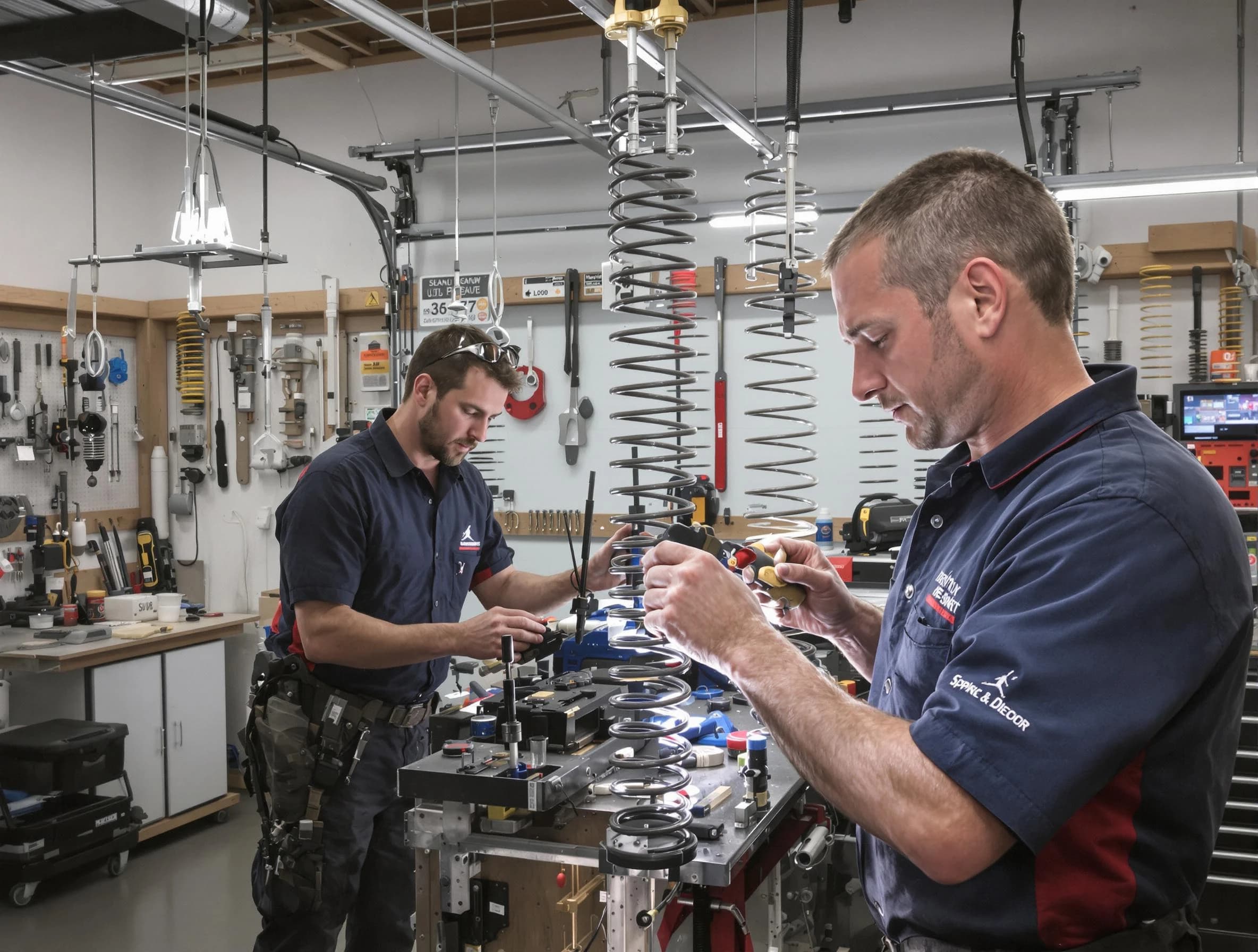 Garage door spring repair service by Webster Garage Door Repair in Webster
