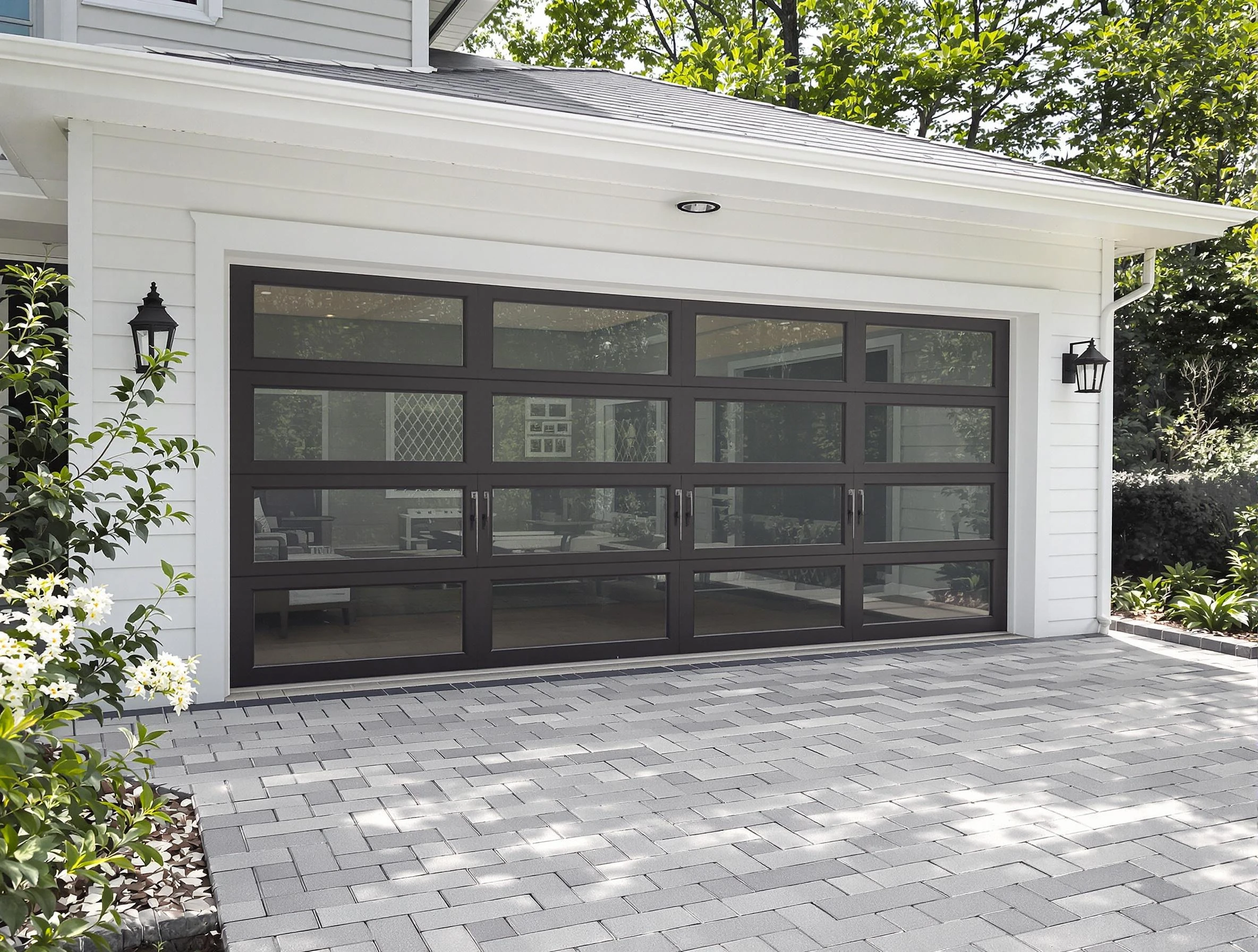 Webster Garage Door Repair design specialist presenting custom garage door options to Webster homeowner