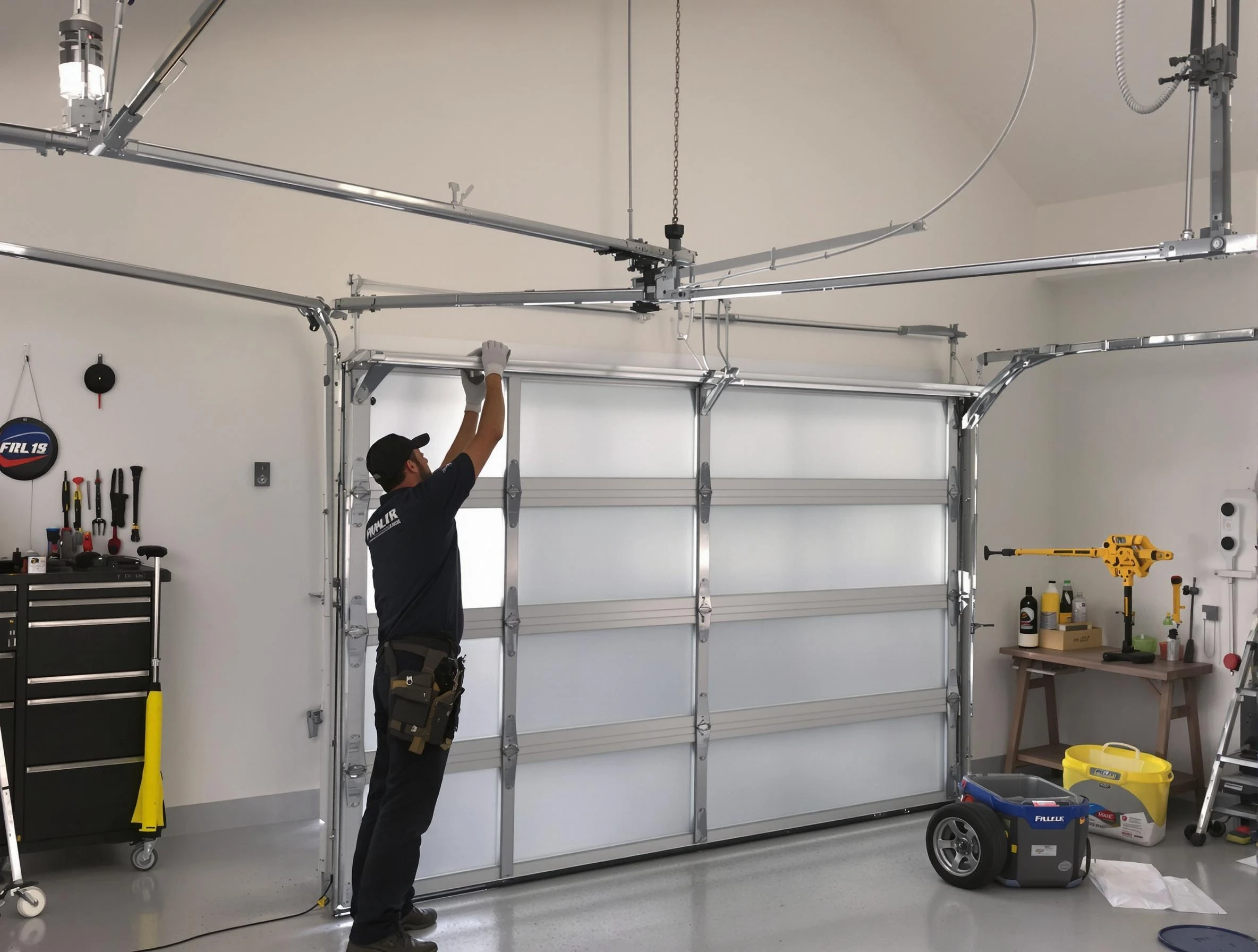 Webster Garage Door Repair certified team performing precision garage door installation in Webster